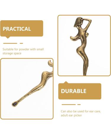 4pcs Vintage Brass Ear Spoons Set - Mini Body Shaped Scoops for Ear Wax Removal and Salt Filling - Buy Online on GoSupps.com