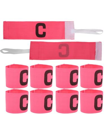 Heayzoki 10Pcs Arm Band, Soccer Captain's Armband, Adjustable Captain Bands, 33 cm Length,7 cm Width, for Football Ball Games Sports Pink