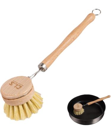 Dish Scrub Brush - Kitchen Scrub Brush | Solid Dish Scrubber Brush with Wear-Resistant Sisal Material Bristles and Design for Pot Ruftup - Buy Online on GoSupps.com