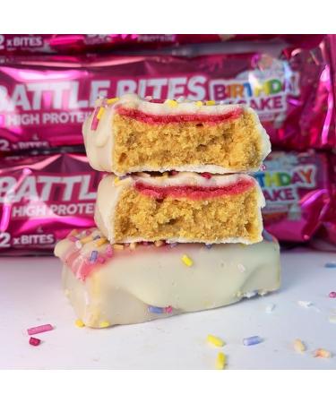 Battle Bites Birthday Cake Protein Bars 12 x 62g | High Protein, Low Carb/Sugar - Buy Online on GoSupps.com