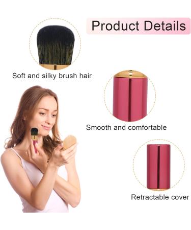 2 Pack Retractable Kabuki Makeup Brushes Small Portable Travel Foundation Brush Ultra Soft & Fine Bristles Face Blusher Brush with Cover for Bronzer Buffing Highlighter Flawless Powder Cosmetics Black & Red - Buy Online on GoSupps.com