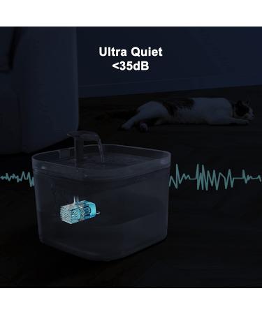 Petory Cat Water Fountain - Automatic 2.2L Pet Water Dispenser with Filters | BPA-Free Grey Fountain for Cats | 2 Flow Modes - Buy Online on GoSupps.com