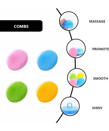 Frcolor 4-Piece Massage Comb Set | Silicone Scrubber & Scalp Massager for Hair Care | International Shipping Available - Buy Online on GoSupps.com