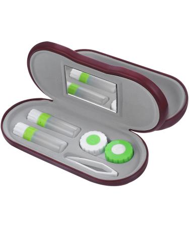 Healifty 2-in-1 Contact Lens Cases with Built-in Mirror Tweezer and Solution Dual Use Design Double Layer Portable for Home Travel Red - Buy Online on GoSupps.com