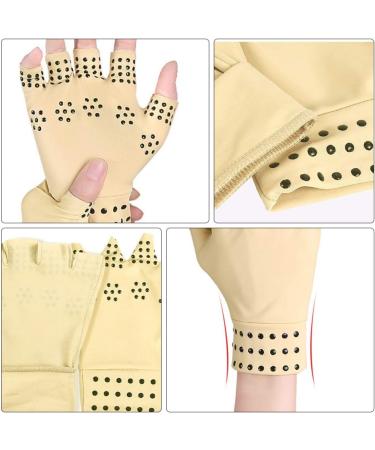 Buy Fingerless Mittens for Men - Magnetic Gloves for Carpal Tunnel & Tendonitis (Khaki) - International Shipping Available - Buy Online on GoSupps.com