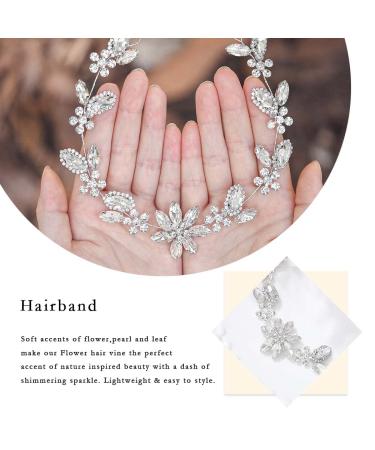 Unsutuo Crystal Bride Wedding Hair Vine - Silver Flower Bridal Headpiece for Women & Girls - Buy Online on GoSupps.com