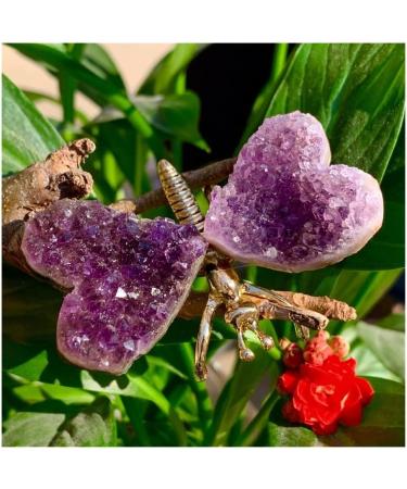 ROUPWKWO Amethyst Stone 30G Natural Amethyst Crystal Cluster Butterfly Fairy Specimen Decoratio - Buy Online on GoSupps.com