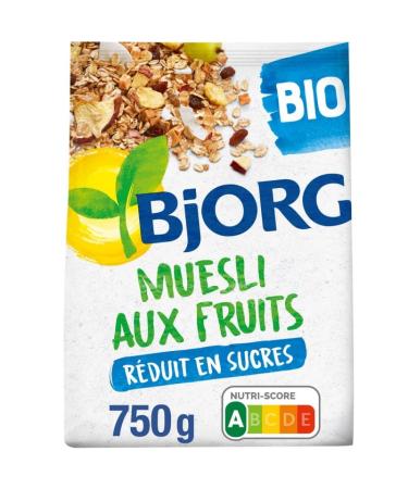 BJORG - Muesli Auxfruits Bio 750G - Lot De 3