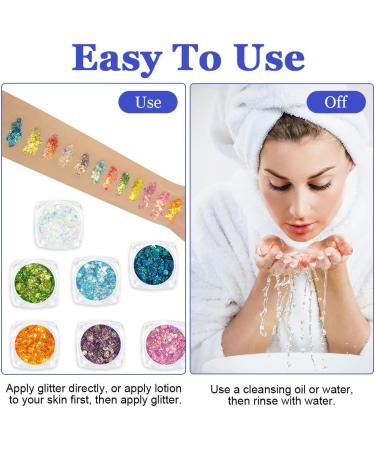  AOOWU Glitter Body Gel 12 Colors Glitter Face Glitter Gel with Brush Face Makeup Glitter Face Makeup Glitter Halloween Birthday - Buy Online on GoSupps.com