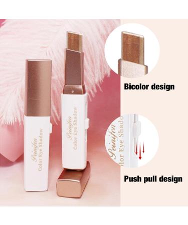 Eyeshadow Stick for Eyes - Natural Pink Brown 6 Gradient Bicolor Shimmer Eye Shadow for Women Girls Eyes Cosmetics Makeup Beginner Matte Finish Shimmer Waterproof Long Lasting Eyeshadow Pencils/ 04#earth Color - Buy Online on GoSupps.com