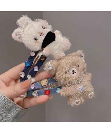 hgnxa Sweet Hair Clip Cartoon/Bear Shape Snap Hairpin Plush Hair Clip for Ponytail Bangs Hairpins for Teens Children Rabbit - Buy Online on GoSupps.com