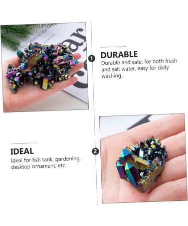 VILLCASE 6 Pcs Colorful Crystal Clusters Fish Decorations for Tank Druzy Geode Natural Stones Gem Display Colorfulx3pcs 3X3CMx3pcs - Buy Online on GoSupps.com