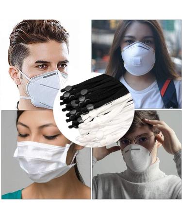 100 Pieces Black Adjustable Sewing Elastic Band with Buckles for Face Cover Earloop Strap - DIY Stretchy Earmuff Rope - Buy Online on GoSupps.com