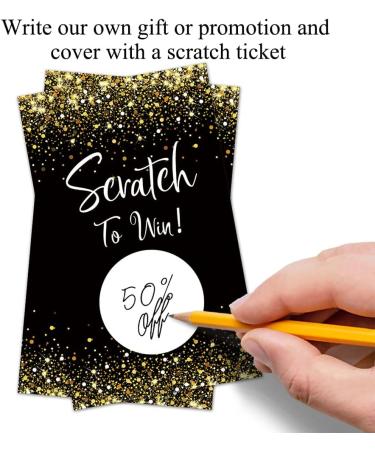 Hafhue 50 Pack Black & Gold Blank Gift Certificate Scratch Off Cards - Perfect for Small Businesses, Spas, Salons, Bridal & Baby Showers, and Weddings - Buy Online on GoSupps.com