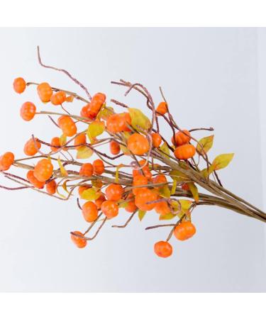 HOMSFOU 12 Pcs Artificial Pumpkin Branch Maple Leaf Branch Pumpkin Berry Picks Thanksgiving Pumpkin Branch Fall Pumpkin Picks Halloween Pumpkin Branch Autumn Foam Artificial Flower - Buy Online on GoSupps.com