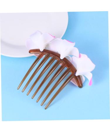 Angoily Pearl Tiara Hawaiian Plumeria Hair Side Comb Pearl Hair Barrettes Pearls Flower Hair Side Comb Pearl Hair Comb French Comb Bridal Headdress Bride Accessories Wedding - Buy Online on GoSupps.com