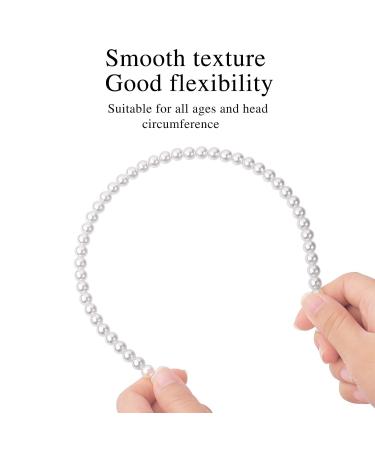 Lusofie 4Pcs White Pearl Headbands - Bridal Wedding Hair Hoop Accessories - Buy Online on GoSupps.com