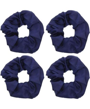 GIZZY Ladies Girls Set of 4 Navy Blue Satin Elasticated Hair Scrunchies. - Buy Online on GoSupps.com