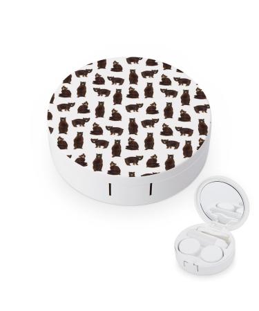 We're Bears Contact Lens Travel Kit Portable Cute Contact Box with Mirror for Daily Outdoor