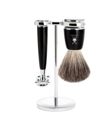 M HLE shaving brush and razor series Rytmo black Est ndar
