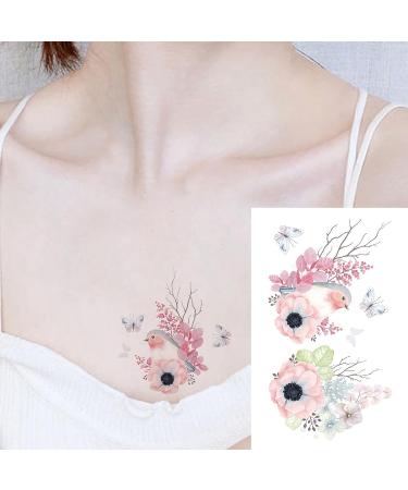 Waterproof Flower Floral Butterfly Temporary Tattoo Stickers for Women - 50 Sheets - Buy Online on GoSupps.com