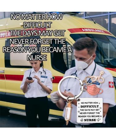 Guqqeuc Nurse Graduation Gifts - Stethoscope Syringe Keychain for Nurse Appreciation | Inspirational Gifts for Nursing Students & Practitioners - Buy Online on GoSupps.com