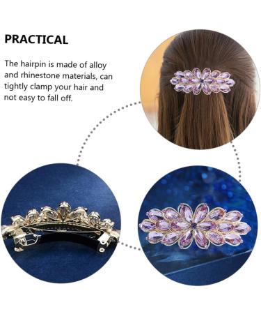 HAPINARY Rhinestone Spring Hair Accessories Vintage Hair Accessories Crystal Hair Clips Hair Claw Clips for Girls Wedding Hair Clip Purple Miss Alloy Big Hairpin Delicate - Buy Online on GoSupps.com