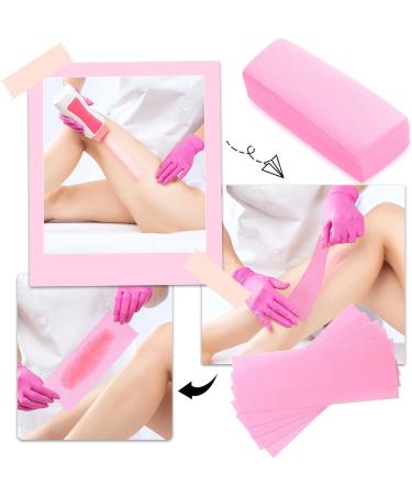 Pink Wax Strips - 100 Count Non-Woven Hair Removal Strips for Body & Facial Waxing - Suitable for Women & Men - Ideal for Arms, Legs, Underarms, Eyebrows & Bikini Area - Buy Online on GoSupps.com