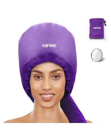 Bonnet Hood Hair Dryer Attachment - Adjustable Extra Large Bonnet Hair Dryer for Hand Held Hair Dryer with Stretchable Grip and Extended Hose Length (Purple)