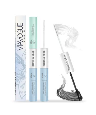 VIAVOGUE Lash Bond and Seal, Lash Cluster Glue for DIY Eyelash Extensions, Super Strong Hold Cluster Eyelash Adhesive, Long Lasting Waterproof Eyelash Glue Mascara Wand Latex Free for Sensitive Eyes