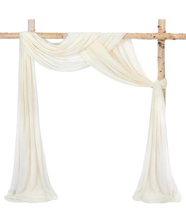 Wedding Arch Fabric Drape Ivory 6 Yards Sheer Backdrop Curtain for Party Ceremony Decor - Buy Online on GoSupps.com