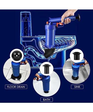 Shop Blue Drain Clog Remover - 4 Suction Cups High Pressure for Kitchen & Bathroom Clogged Pipes - Buy Online on GoSupps.com