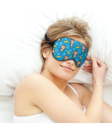 Monkey & Banana Pattern Sleep Mask - Adjustable Blindfold for Light Blocking & Travel - Men's and Women's Night Eye Cover - Buy Online on GoSupps.com