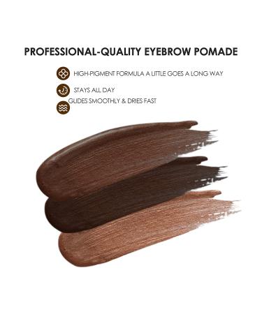 Eyebrow Stamp and Stencil Kit - Professional Waterproof Brow Pomade for Natural Brows | Long-Lasting Smudge-Proof Makeup Trio with 20 Stencils - Light Brown - Buy Online on GoSupps.com