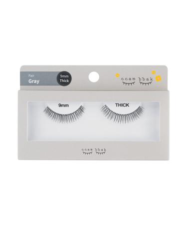 CCAMBBAK Original Pair Looks So Natural False Eyelashes Handmade Lightweight Individual Lashes Extension Lengthening Wisps K-Beauty Authentic Fake Eyelashes (9mm Thick Pair(Black))
