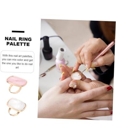 2 Pi ces Palette de M lange pour Vernis Ongles Anneaux R sine Marbre Blanc et Bague Nail Art Portable et pour Cr ation Manucure DIY Professionnelle et Maison - Buy Online on GoSupps.com