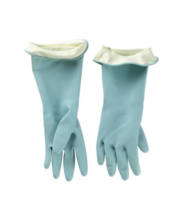 Casabella Pack of 2 Reusable Latex Water Block Cleaning Gloves with Cotton Lining Medium Pink & Blue
