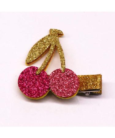 Lurrose 10Pcs Glitter Hair Clips - Rainbow Cherry Unicorn Shiny Crocodile Clips for Girls | International Shipping - Buy Online on GoSupps.com