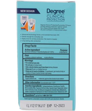 Buy Degree Clinical Protection Deodorant Stick - Summer Strength 1.7 oz | Effective Sweat & Odor Control | International Shipping Available - Buy Online on GoSupps.com