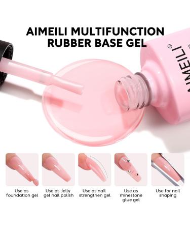 AIMEILI 5 in 1 Rubber Base Gel Sheer Color Polish - (594) 10ml | Nail Strengthener & Rhinestone Glue | UV LED Soak Off Coat - Buy Online on GoSupps.com