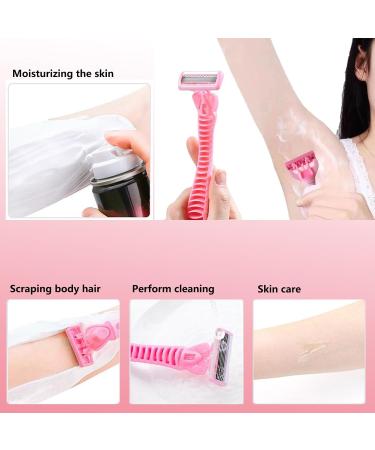 Gaobangm Women's Razor with 3 Replacement Blades - Skin-Friendly for Armpit & Pubic Hair - Pink 5.5 x 15 cm - International Shipping Available - Buy Online on GoSupps.com