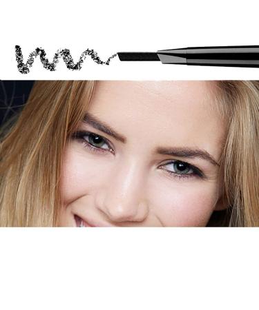 Magical Halo Eyebrow Pencil Black Waterproof Precise Double Ended Eyebrows (Black/Black #1)