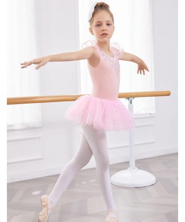 Flypigs Ballet Leotard for Girls | Shiny Sequin Ruffle Sleeve Dance Dress | 3-4T Pink - Buy Online on GoSupps.com