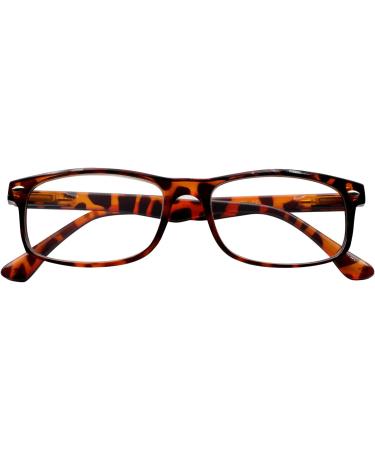 TBOC Reading Glasses +1.00 for Men & Women - Brown Tortoise Frame | Diopter Strength for Seniors & Trendsetters | Perfect for PC & Cell Phone Use - Buy Online on GoSupps.com