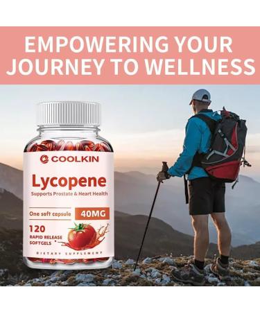 Lycopene 40 mg (120 capsules) beneficial for prostate and heart health antioxidant anti-aging - Buy Online on GoSupps.com