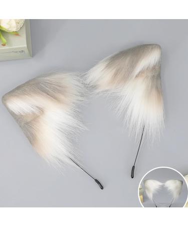 amangul Cosplay Ear Headband Woman Students Carnivals Anime Character Hairband Ear Headbands Plush Christmas Hair Hoop(White Powder) - Buy Online on GoSupps.com