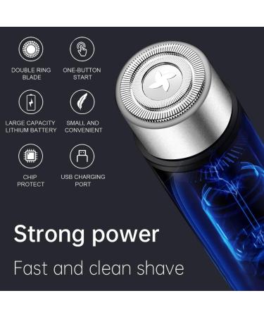Katutude Mini Portable Electric Shaver - USB Rechargeable Rotary Razor Washable Pocket Beard Trimmer for Men - Wet & Dry Shaving in Silver - Buy Online on GoSupps.com