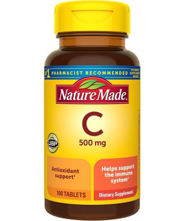 Nature Made Vitamin C 500 mg Caplets 100 Count to Help Support The Immune System (Pack of 3)