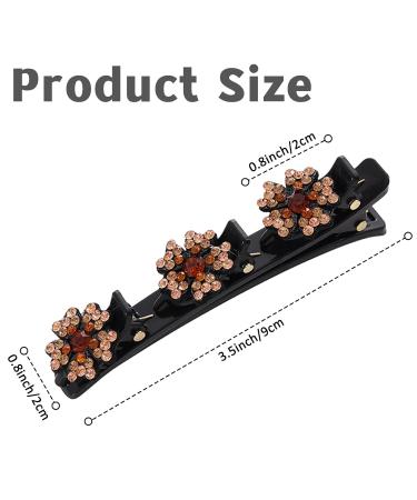 8PCS Crystal Stone Braided Hair Clips for Women - Elegant Duckbill Hair Barrettes Set - Buy Online on GoSupps.com