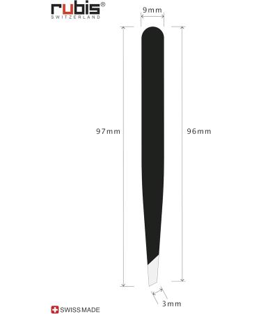 Rubis Action Painting Tweezers - Precision Pointed Eyebrow Plucking Tool - Professional Black Sloping Tips for Hair Removal - Buy Online on GoSupps.com